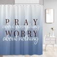 thumbnail image 6 of Blue Shower Curtain, Lilac Blue Shower Curtains for Bathroom with Inspirational Quotes, Cloth Fabric Bathroom Decor Set with Hooks Modern Cute Chic Shower Curtain,60x70in Blue White, 6 of 6