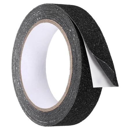 Uxcell Rubber Grip Tape 1 in x 16 ft Non-Slip Tape with Texture Waterproof Adhesive Non-Abrasive Grip Tapes for DIY Tools Indoor & Outdoor Stair Steps Ramp Black