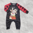 thumbnail image 4 of Conjunto De Pijamas De 2 Piezas Conjunto de pijama familiar de 2 piezas Conjunto informal de manga larga con estampado de alce y pantalones Traje diario Cgtredaw Bebe Negro 6-9M para Niño, 4 of 5