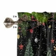 thumbnail image 5 of Christmas Kitchen Curtains and Valances Set, Winter Santa Gnome Pine Tree Xmas Star Snow Black Rod Pocket Window Valance Window Curtain Panels for Living Room Bedroom Laundry, 27.5x24in, 3 Pieces, 5 of 7