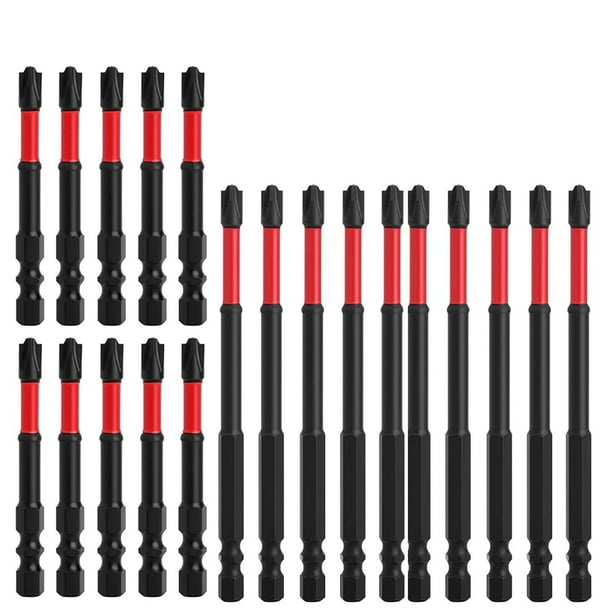 Juego de 20 Puntas de Destornillador de FPH2: Cabezas Ranuradas de 65 mm y 110 mm, Vástago Hexagonal de 1/4 de Pulgada, Brocas para Destornillador.