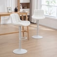 thumbnail image 5 of Kidol & Shellder Bar Stools Set of 2 White PU Leather Swivel Adjustable Kitchen Barstools with Back, 5 of 7
