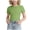 Green, variant on Ahabrexf Girls Ribbed Short Sleeve T-Shirt, Crew Neck Fitted Stretchy Knit Solid Color Top for Tween Girls School Daily Wear
