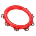 thumbnail image 4 of Sonajeros de una sola fila con borde liso, instrumento musical para niños, color rojo, 4 of 14