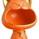 thumbnail image 4 of Escultura Figura de resina con diseño de gato de la fortuna para estudio en el hogar (naranja), 4 of 8
