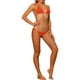 thumbnail image 4 of INSPIRAR CHIC Conjuntos de Bikini de Mujer con Halter y Lazo Lateral de 2 Piezas, Parte Inferior Triangular de Cintura Baja, Traje de Baño Básico en Naranja Medio, 4 of 4