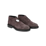 Hogan H704 Leather Lace-Up Ankle Boots Brown (Men's)