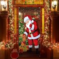 thumbnail image 3 of Decoración navideña para puerta, telón de fondo de Papá Noel, cubiertas colgantes para puerta, fondo de Nochebuena, pancarta divertida, decoración para fiesta de Navidad de Año Nuevo, 71 x 35 pulgadas, 3 of 7