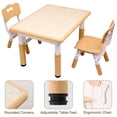 thumbnail image 3 of YUKOOL Kids Table and 2 Chairs Set - Adjustable Height, Eco-Friendly, and Stylish Design,Brown, 3 of 5