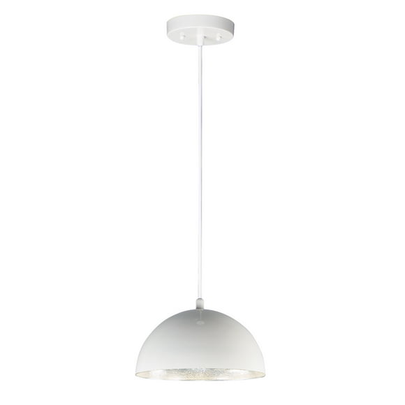 ET2 Hemisphere 15W LED Pendant Light E24902-GWAL, Gloss White & Aluminum 14x8"
