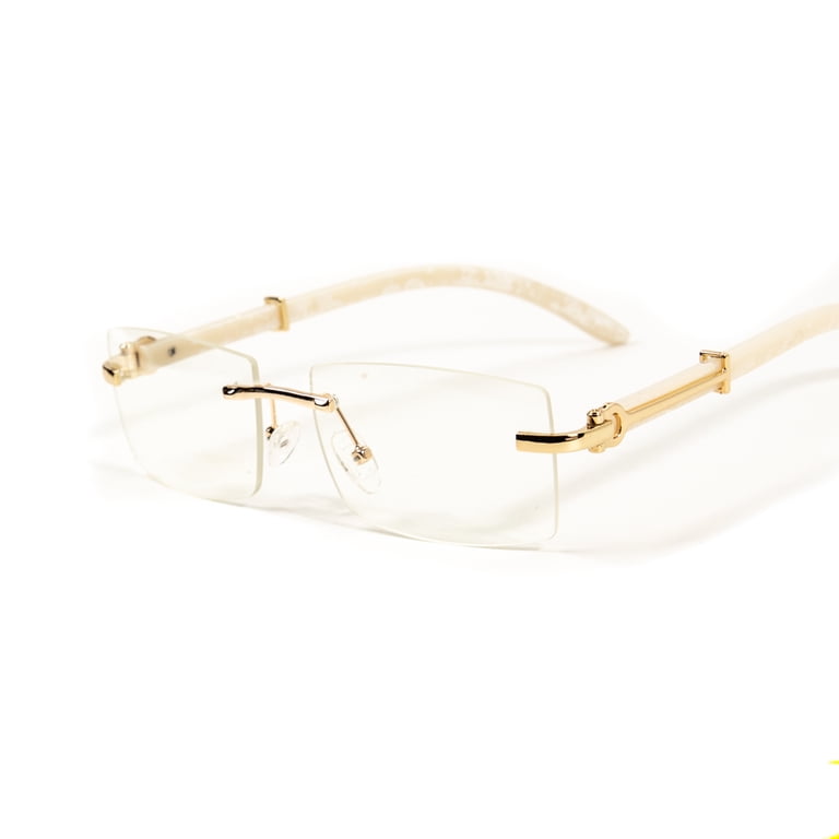 White Arm Trendy Retro Vintage Style Designer Rimless Clear  display picture 1