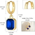thumbnail image 2 of Mesovor Women Crystal Dangle Drop Earrings 18K Gold Plated Huggie Hoop Hypoallergenic Earring, 2 of 5
