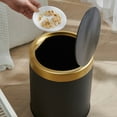 thumbnail image 4 of Space Saving Round Trash Bin Press Trash Can with Easy to Use Swing Lid for Home Office Setting Trashcan Garbage Bin, 4 of 9