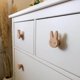 thumbnail image 5 of Set of 2 untreated oak children's furniture handles with rabbit pattern - knob for dresser, cupboard, drawer, door, children's room, gift idea (2 kan), 5 of 5
