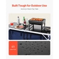 thumbnail image 3 of Camping Kitchen Table, Folding Outdoor Cooking Table, 3 Adjustable Height, Aluminum Lightweight Portable Cook Station with Storage Organizer, Carry Handle, for BBQ Party Picnic RV Travel, Blue, 3 of 8
