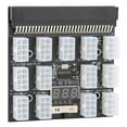 thumbnail image 3 of Adaptador de placa de distribución de alimentación de 13 puertos y 8 pines, 1200 W, pantalla digital de temperatura, accesorios para computadora de 12 V, 3 of 14