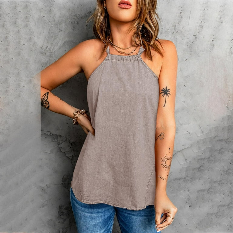 ZQGJB Womens Summer Tank Tops 2023 Sleeveless Racerback