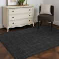 thumbnail image 3 of Black 3x5 Area Rugs, Farmhouse Burlap Solid Black Color Modern Linen Texture Non-Skid Rubber Backing Large Rectangle Rugs - Living Room Bedroom Home Office, Indoor Floor Mat Carpets Washable Rug, 3 of 9