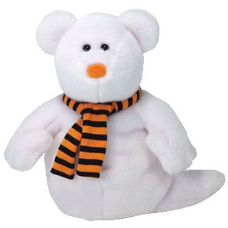 Ty Beanie Buddies Quivers the Bear White Ghost Halloween Plush 2004