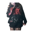 thumbnail image 2 of LMLYSoH Women Hooded Sweatshirt, Adults Casual Skull Print Long Sleeve Cardigan with Pockets, 2 of 9