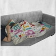 thumbnail image 6 of Birthday Party Soft Flannel Fleece Blanket, School Theme Math Student Note Pad Floral Rainbow Colored Party Words Print, Cozy Plush for Indoor and Outdoor Use, 60" x 80", Multicolor, by Ambesonne, 6 of 6