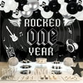 thumbnail image 5 of Rocked One Year 1st Birthday Decorations, Rock and Roll Music Themed Birthday Decorations ,Background and Black and White Balloon Arch for Birthday Party and Music Party Decorations Supplies., 5 of 7