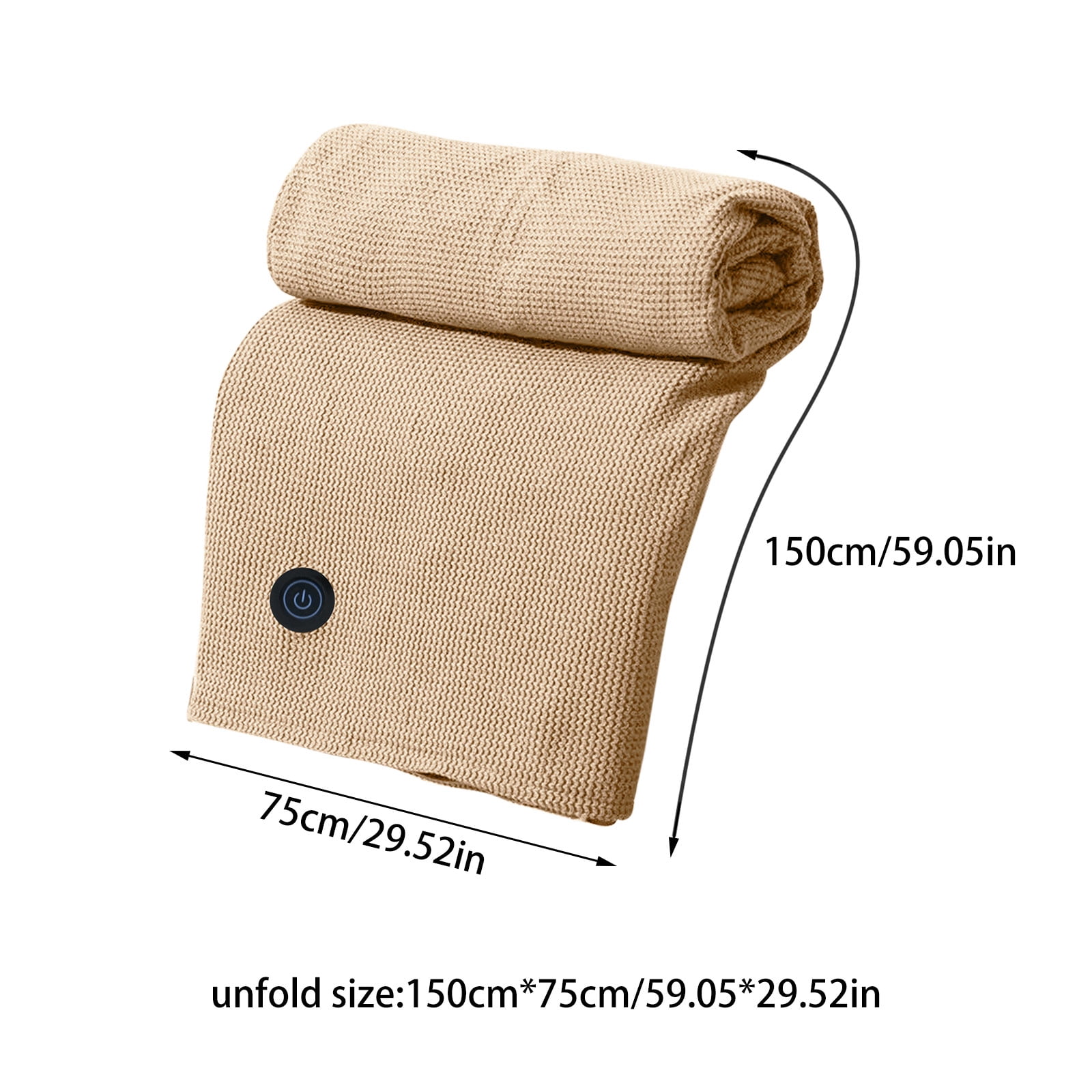 Portable Heated Shawl Wraps Battery Operated, Portable Soft Zipper Electric Heated Blanket Shawl with 3 Heating Levels, USB Heated Blanket Fast Heating Shawl Wraps for Women,(Larger Pockets)