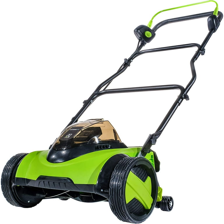 Earthwise 2120-16 20-Volt 16-Inch Electric Cordless Reel Lawn Mower, 2.0Ah  Battery & Fast Charger Included 