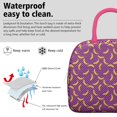 thumbnail image 3 of Lunch Bag Lunch Box for Women Reusable Insulated Lunch Bags,Water-Resistant Bananas on Violet Dotted Pattern Cooler Lunch Tote Bag, Large Capacity for Work Travel Picnic, 3 of 6