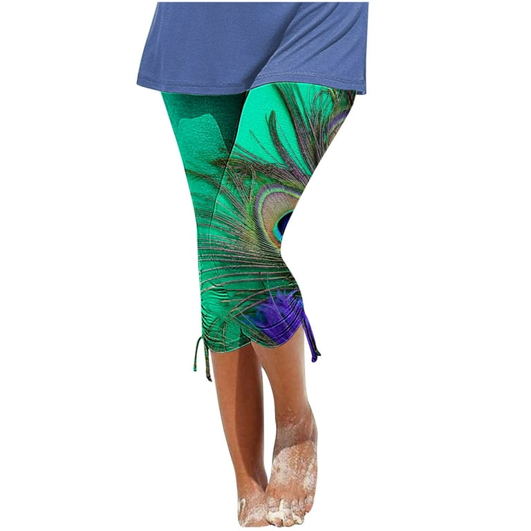 symoid Leggings capri de algodón elástico Active para mujer- Clearance  Athletic Works Printed Casual Beach Pants Slim-Leg White Cropped Pants Size  2XL 