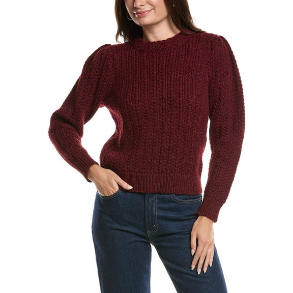 Nation LTD womens  Eboni Mock Neck Alpaca & Wool-Blend Sweater, m, Red