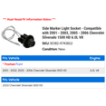 thumbnail image 2 of Side Marker Light Socket - Compatible with 2001 - 2003, 2005 - 2006 Chevy Silverado 1500 HD 6.0L V8 2002, 2 of 2