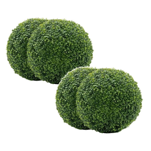 4Pcs Artificial Topiary Ball, Boxwood Balls, All-Year Green Decorative Balls For Backyard, Balcony,Garden, Wedding And Home Décor