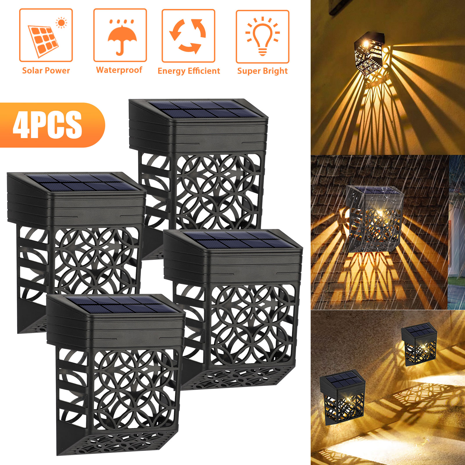 TSV 2/1Pcs Solar Wall Lights for Garden Outdoors, Waterproof LED