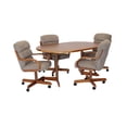 thumbnail image 3 of Caster Chair Company 5-Piece 42x[42/60] Caster Dining Set Wood Edge Laminate Table Top & Stone Chairs, 3 of 14