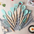 thumbnail image 5 of 19 Piece High Quality Silicone Kitchenware Set With Wooden Handle & Knife -  Non-Stick Cooking Tools & Bamboo Storage Container - Perfect Kitchen Tools For Easy Cooking & Cleaning, 5 of 8