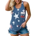 thumbnail image 1 of Playeras,Blusas y Tops,Ropa para Mujer Camisetas de tirantes Camiseta sin mangas con estampado de bandera americana y rayas patrióticas para mujer (Blue, M), 1 of 3