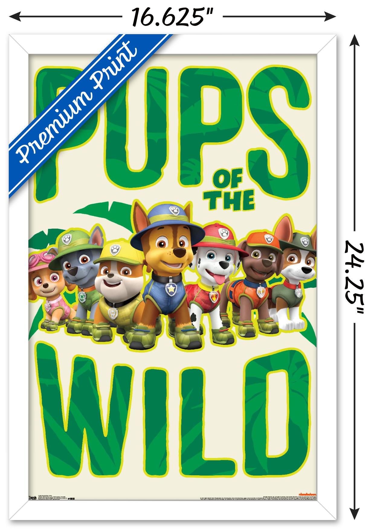 Nickelodeon Paw Patrol - Wild Wall Poster, 14.725" x 22.375", Framed
