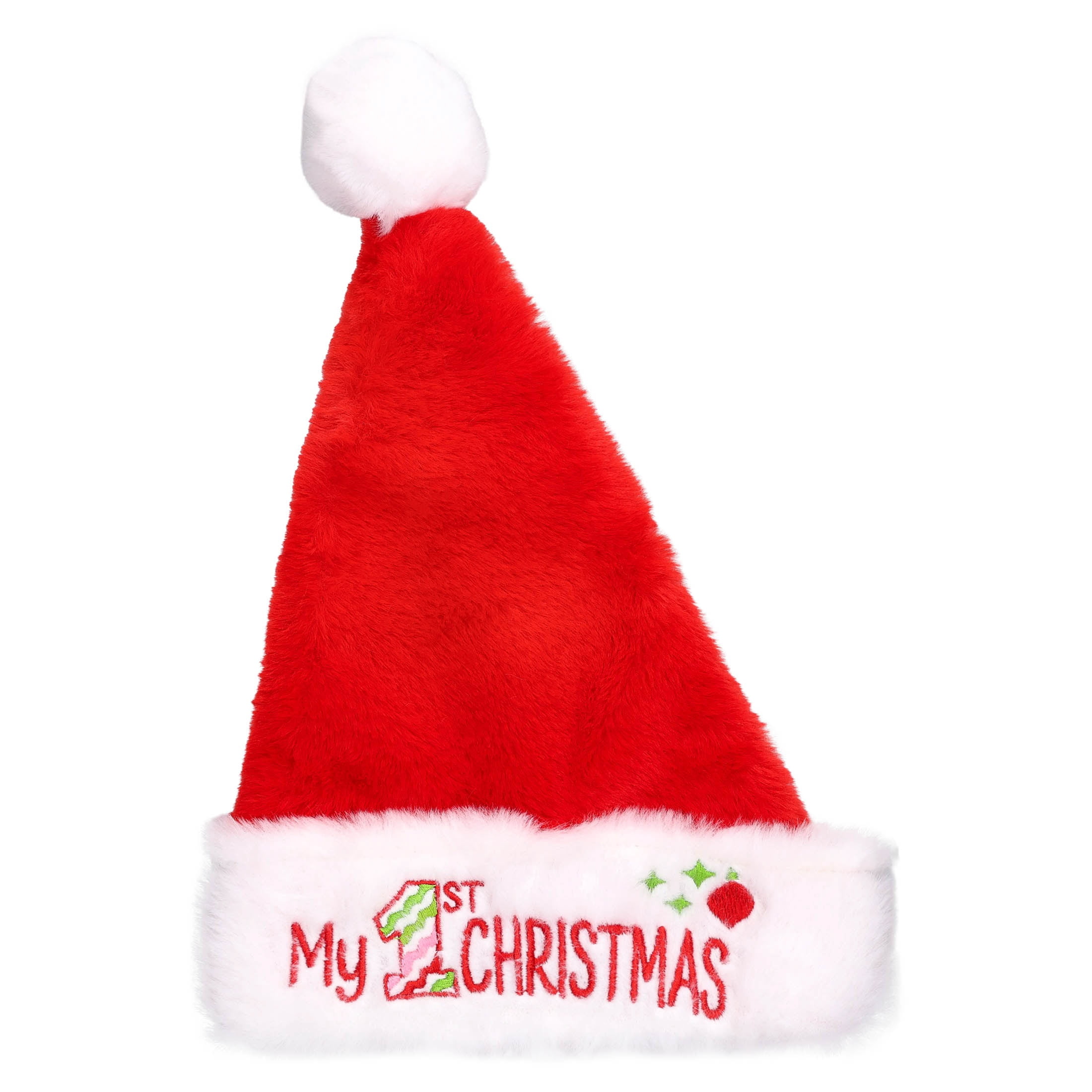 My First Christmas Santa Hat and Stocking Set, Red and White, 2 Pieces, by Holiday Time