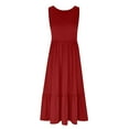 thumbnail image 5 of Wiyuqeen Solid Color Sleeveless Tiered Midi Dresses for Women Casual V Neck Tank Dresses Baggy Stretchy Long Dresses with Pockets, 5 of 5