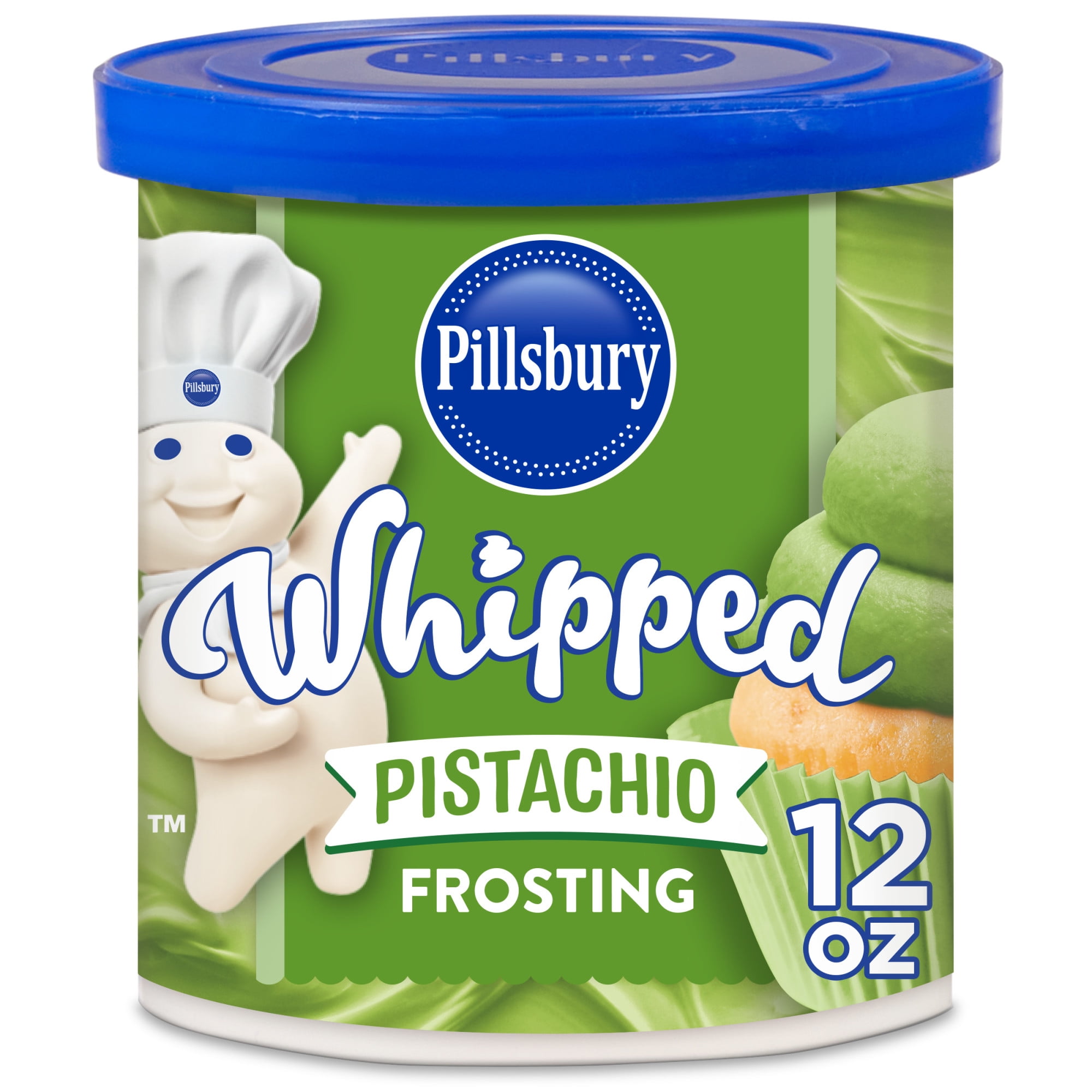 (8 pack) Pillsbury Whipped Pistachio Frosting, 12 oz Tub