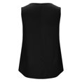 thumbnail image 5 of Fanxing Womens Plus Size Tank Tops Loose Fit Sleeveless Tunic Shirts Dressy Casual Swing Tees Solid Color Pleated Tanks Shirt Black,5XL, 5 of 8