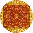 thumbnail image 1 of Ahgly Company Indoor Round Abstract Yellow Modern Area Rugs, 3' Round, 1 of 4