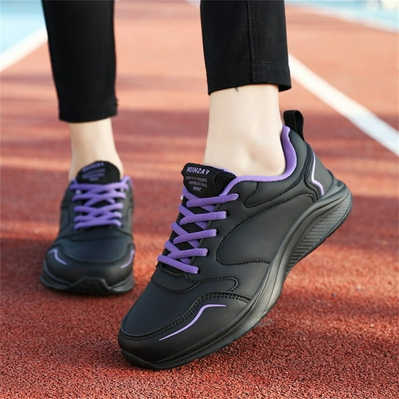 XIMIN Womens Arch Support Lace Up Leather Sneakers Wide Toe Box Orthopedic Shoes Walking Shoes Lightweight Tennis Solid Color Non Slip Running Fashion Casual Sneaker