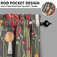 thumbnail image 3 of Mushroom (24) Kitchen Curtains - Vintage Tier Curtains for Bathroom Living RV Rod Pocket Window Drapes 36 Inch 2 Panels Set 27.5"x24" Window Treatment Tiers, 3 of 4