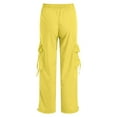 thumbnail image 5 of TTUHYWXI Women Cargo Pants Baggy Y2K Clothing Multi Pockets High Waist Loose Straight Leg Pants Vintage Grunge Clothes (Yellow, 4XL), 5 of 6