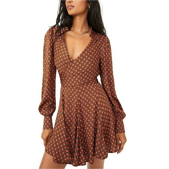 Free People It Takes Two Long Sleeve Mini Dress Night Combo SM Women's 4-6