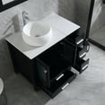 thumbnail image 4 of Wonline 36 inch Bathroom Vanity Wood Cabinet Double Circular Ceramic Vessel Sink Round Above Counter Bowl Bathroom Cabinet W/ Mirror Black, 4 of 7