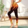 thumbnail image 3 of Renewold Lava Flame Yoga Leggings with Pockets for Women Thick Exercise Yoga Pants High Waisted Soft Slim Ankle Pants Printed Leggings 4 Way Stretch Leggings, 3XL, 3 of 8
