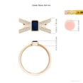 thumbnail image 5 of ANGARA Natural Emerald-Cut Blue Sapphire Criss Cross Solitaire Ring in 14K Rose Gold for Women (Size-6x4mm) | September Birthstone, Anniversary, Jewelry Gift for Women | Natural Blue Sapphire Ring, 5 of 10